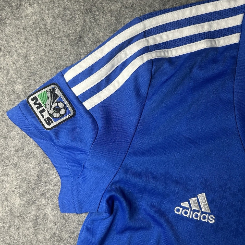 Adidas Women's Large Impact Montreal 2013 Mls Blue Soccer Jersey V Neck - Picture 8 of 12